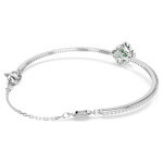 Una Angelic bangle Mixed cuts, Green, Rhodium plated